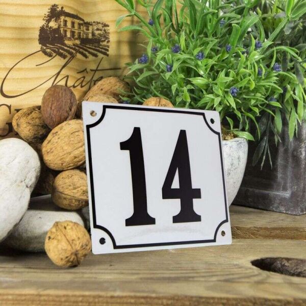 Huisnummerbord groot wit nummer 14