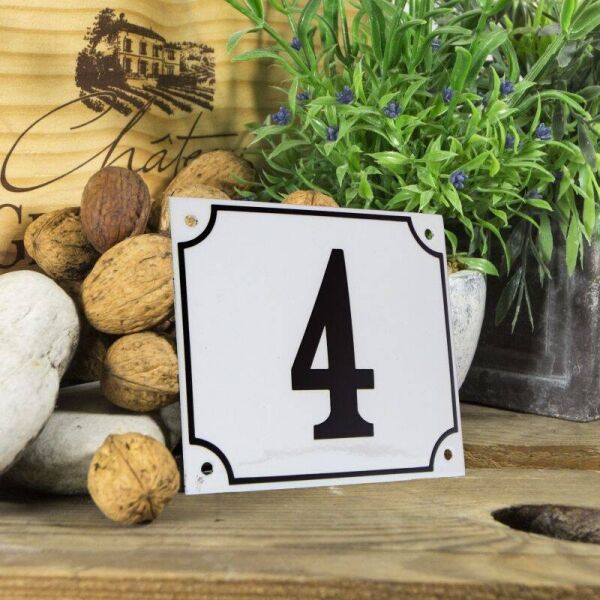 Huisnummerbord groot wit nummer 4