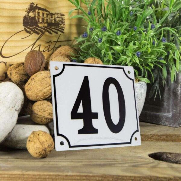 Huisnummerbord groot wit nummer 40