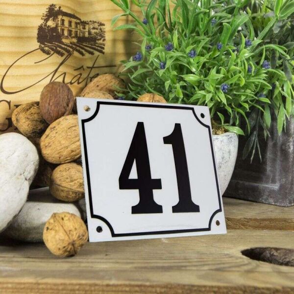 Huisnummerbord groot wit nummer 41