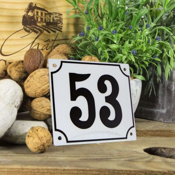 Huisnummerbord groot wit nummer 53