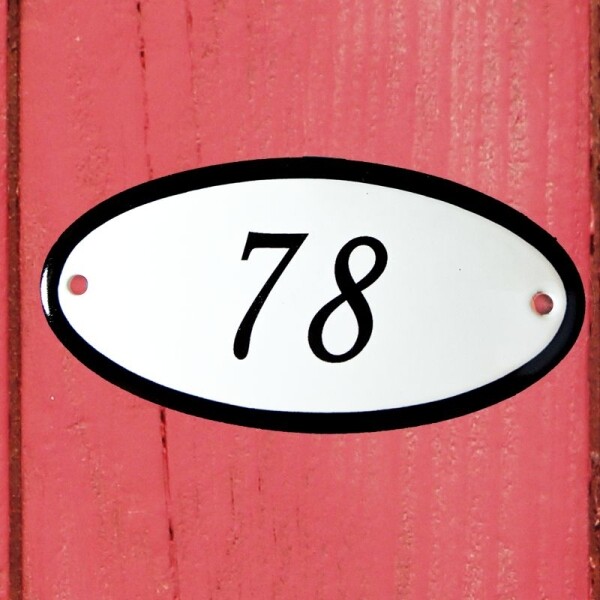 Huisnummerbordje ovaal nummer 78