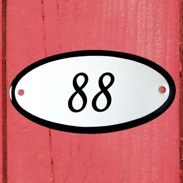 Huisnummerbordje ovaal nummer 88