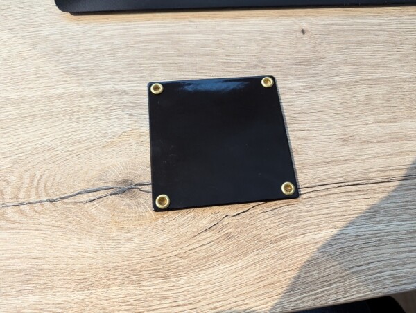 Emaille bord zwart 10x10 vierkant blanco