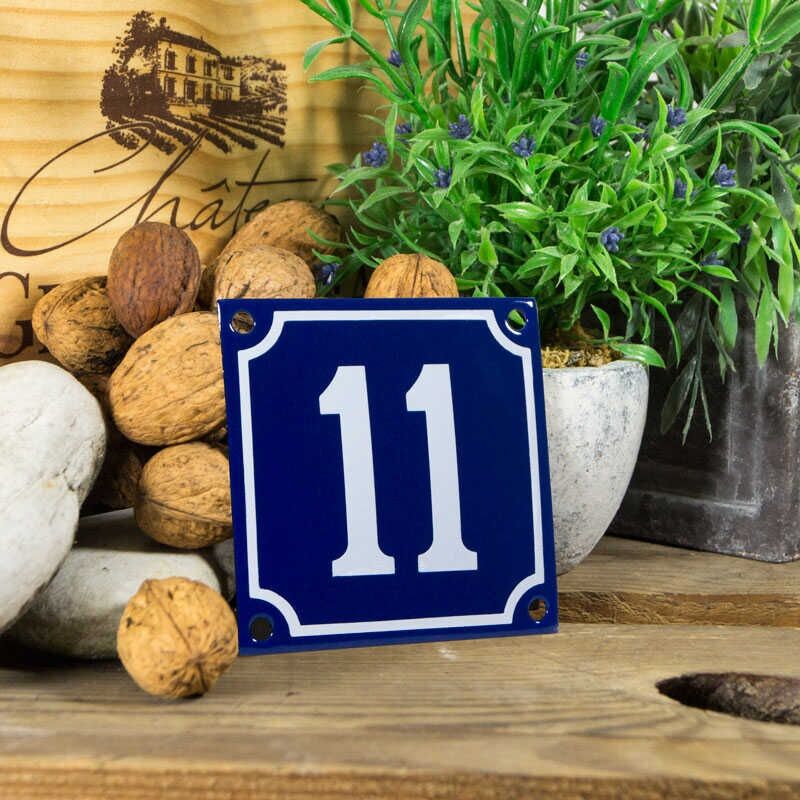 Huisnummerbord klein 'blauw' 11