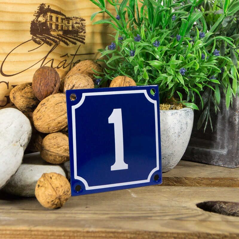 Huisnummerbord klein 'blauw' 1