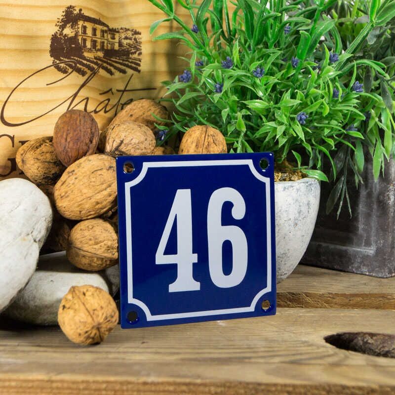 Huisnummerbord klein 'blauw' 46
