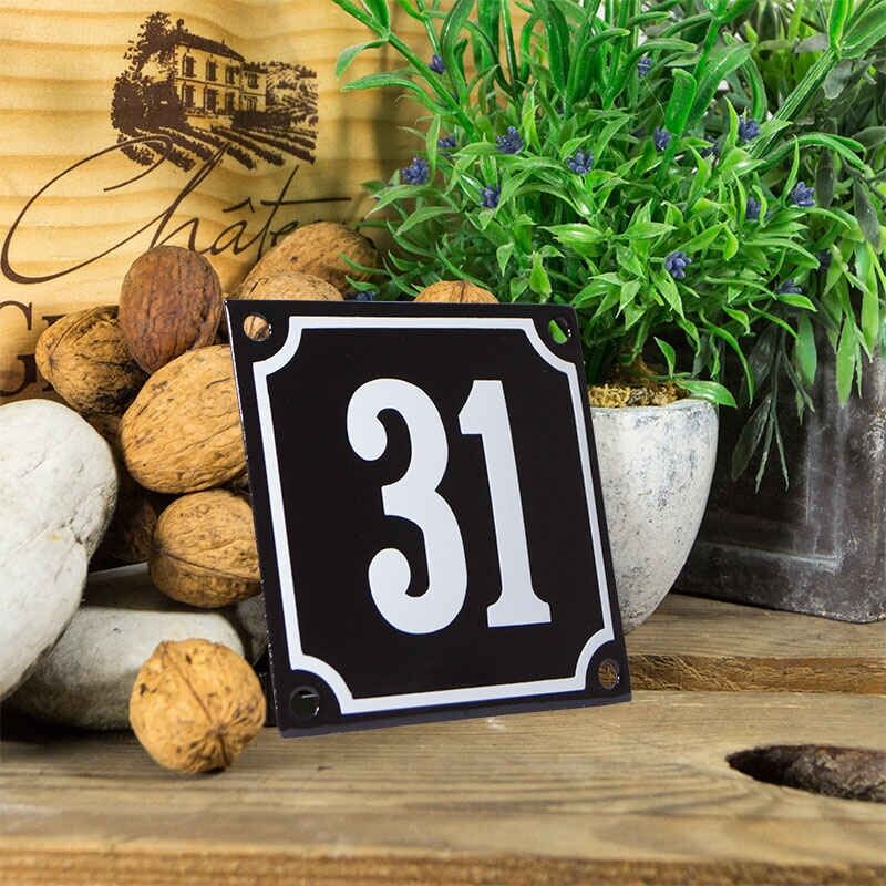Huisnummerbord klein 'zwart' 31