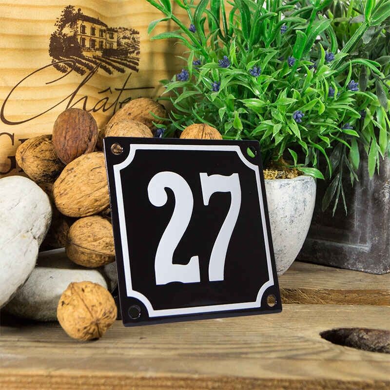 Huisnummerbord klein 'zwart' 27