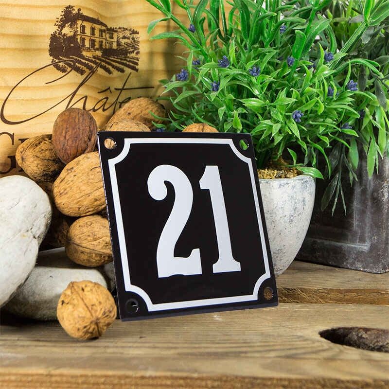 Huisnummerbord klein 'zwart' 21