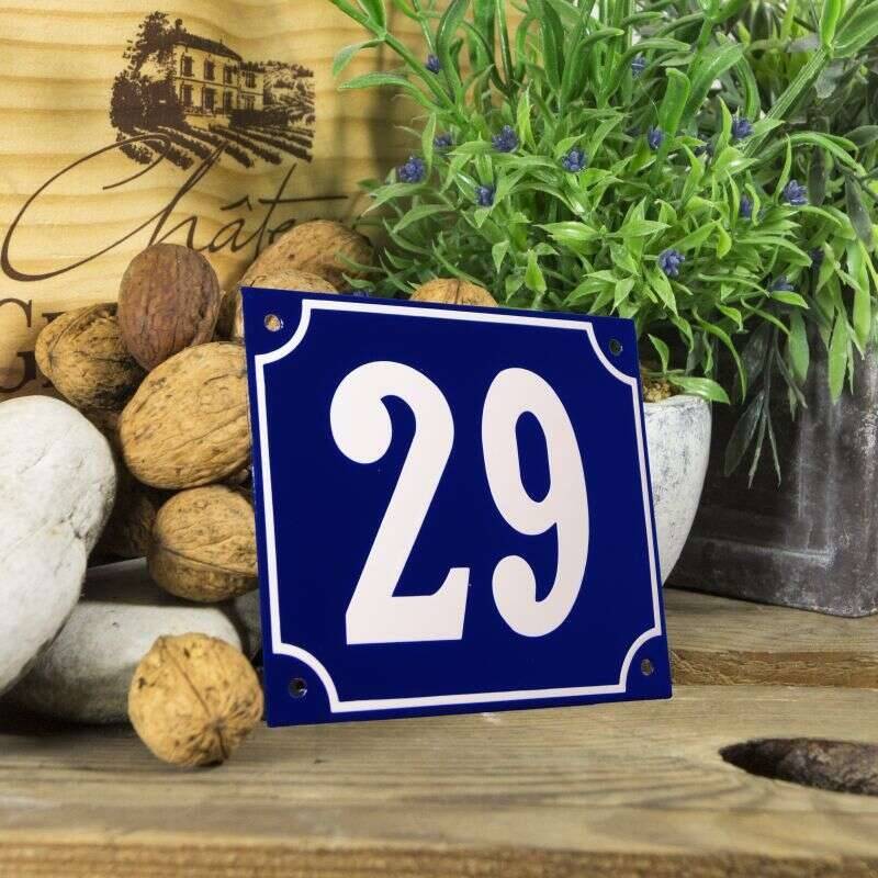 Huisnummerbord groot blauw nummer 29