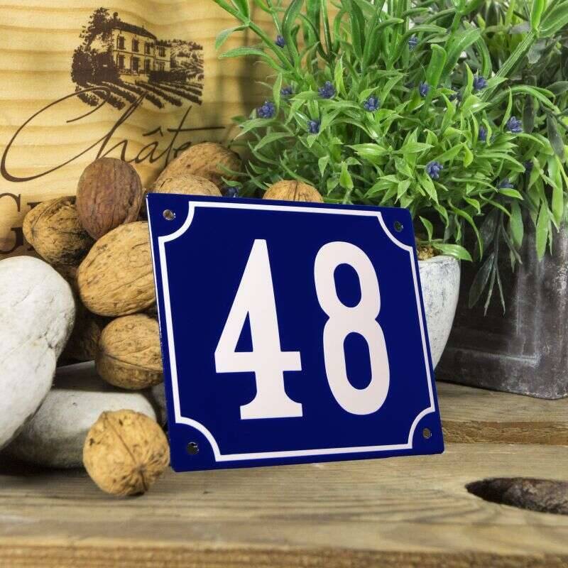 Huisnummerbord groot 'blauw' 48