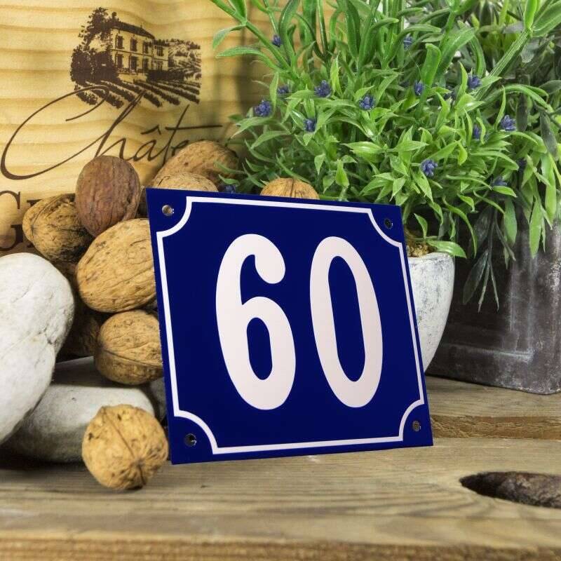 Huisnummerbord groot 'blauw' 60