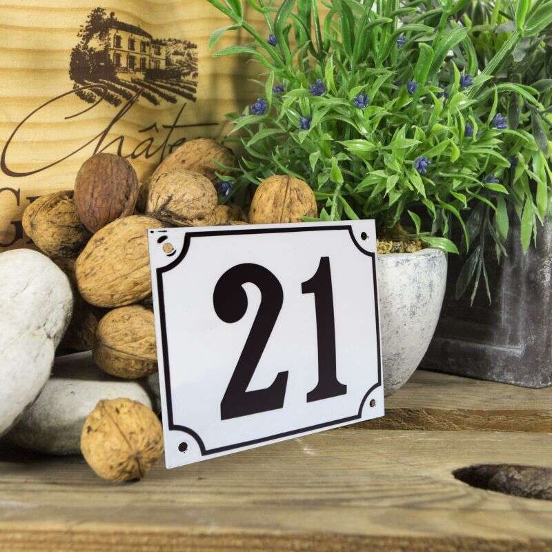 Huisnummerbord groot wit nummer 21