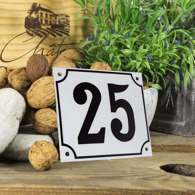 Huisnummerbord groot wit nummer 25