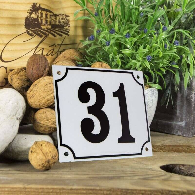 Huisnummerbord groot wit nummer 31