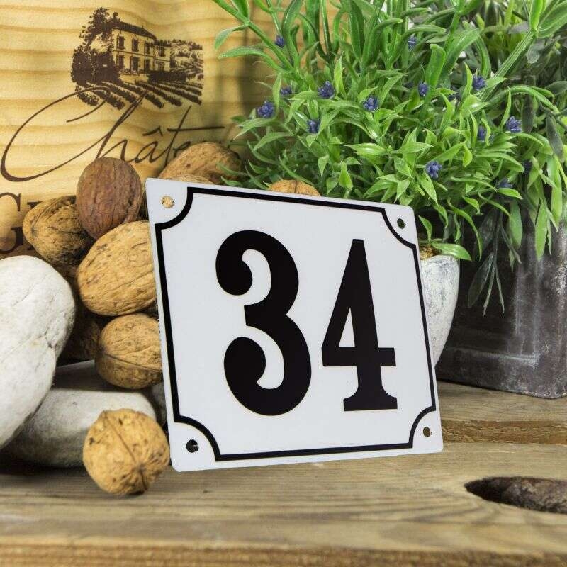 Huisnummerbord groot wit nummer 34