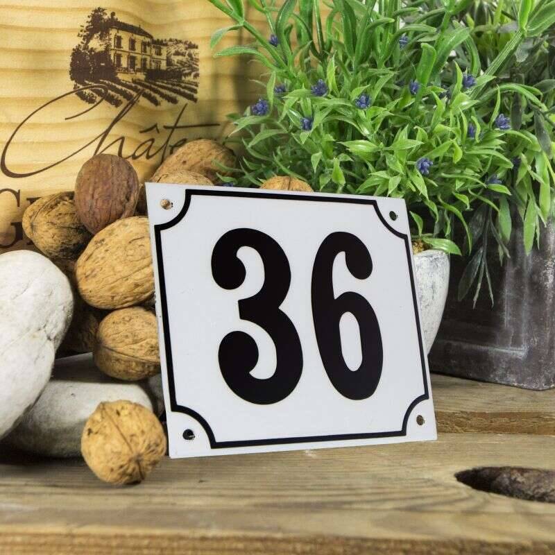 Huisnummerbord groot wit nummer 36
