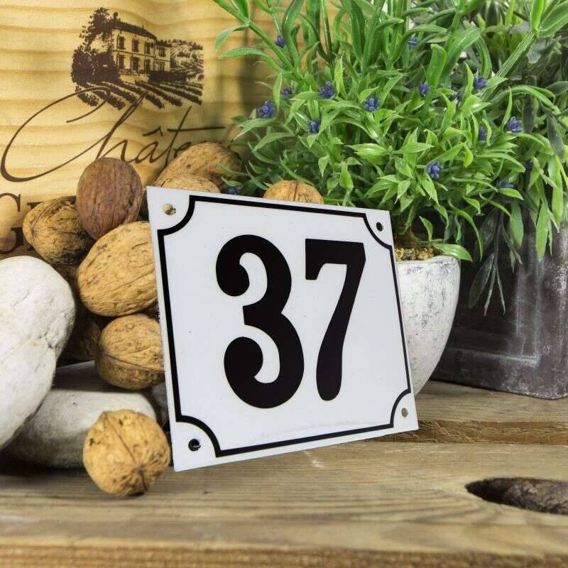 Huisnummerbord groot wit nummer 37