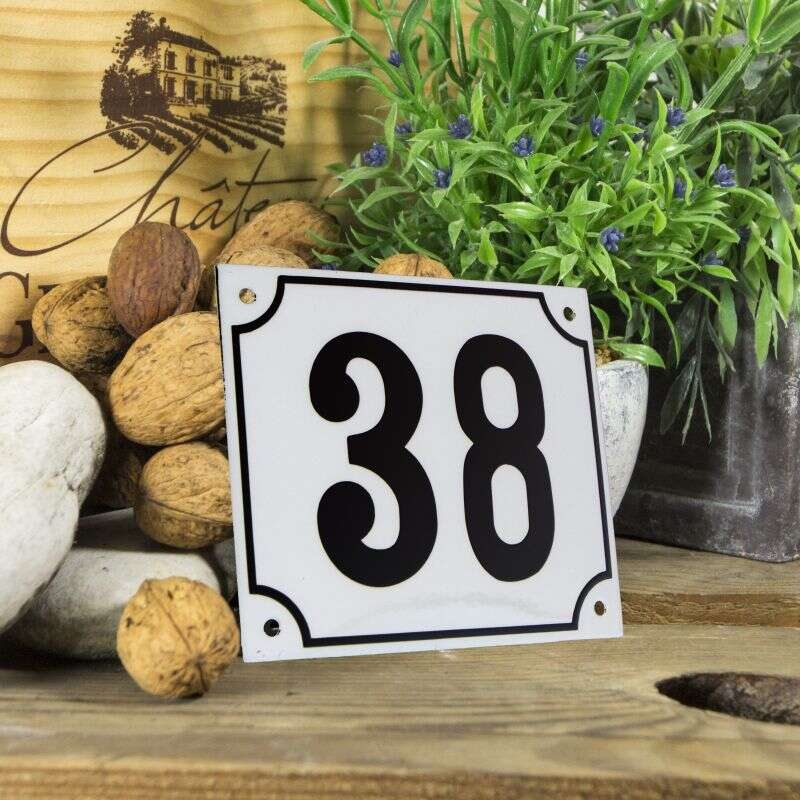 Huisnummerbord groot wit nummer 38