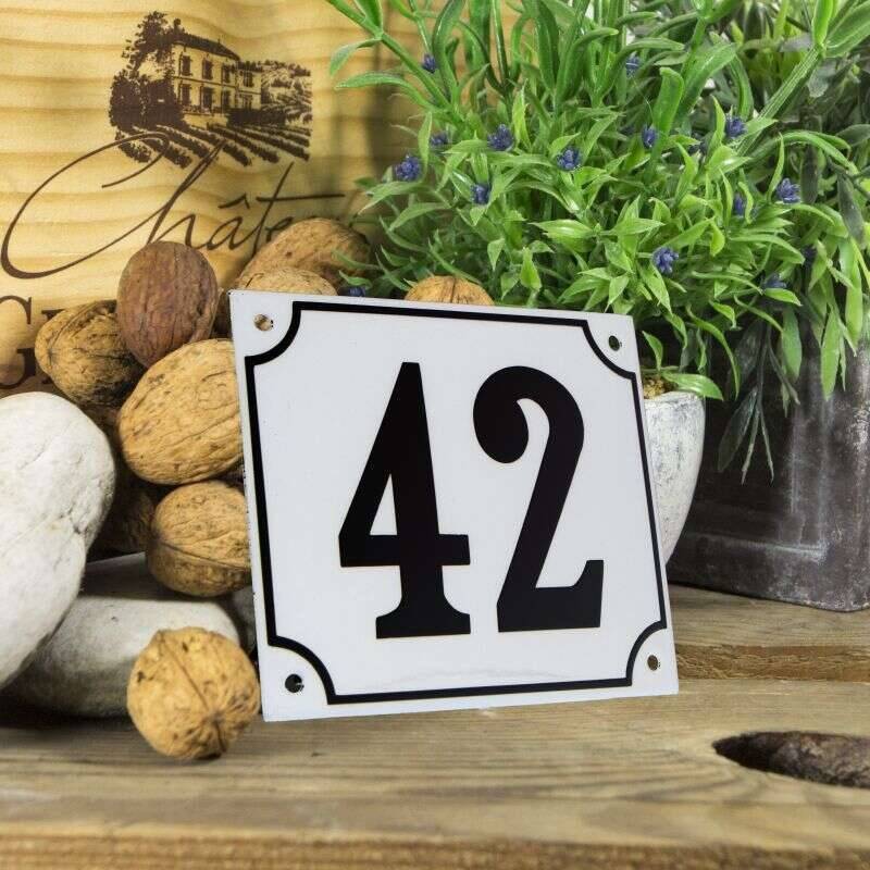 Huisnummerbord groot wit nummer 42