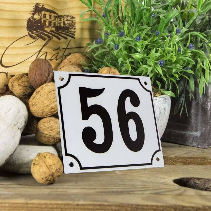 Huisnummerbord groot wit nummer 56