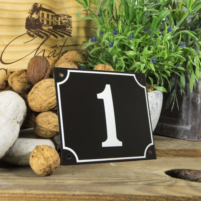 Huisnummerbord groot zwart nummer 1