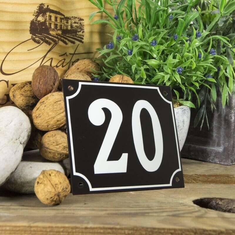 Huisnummerbord groot 'zwart' 20