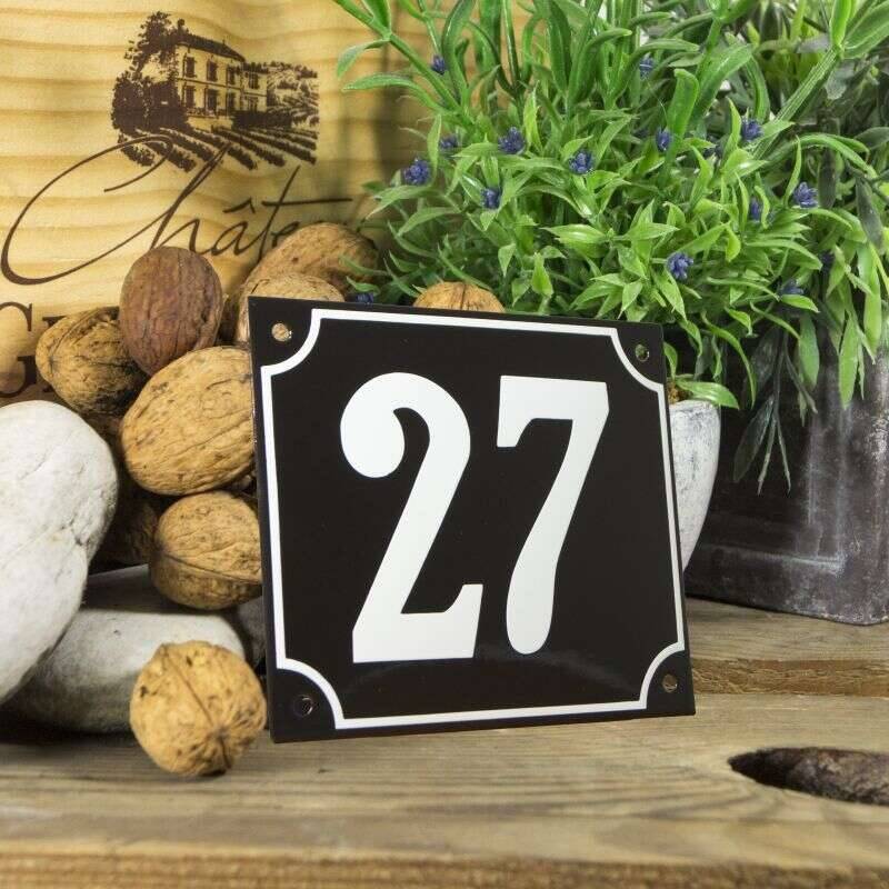 Huisnummerbord groot 'zwart' 27