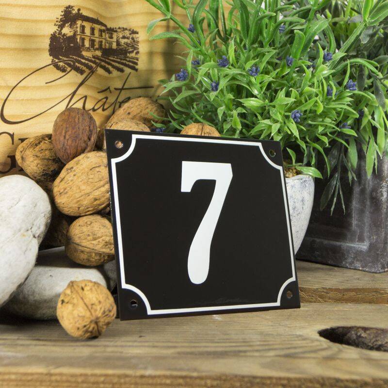 Huisnummerbord groot zwart nummer 7