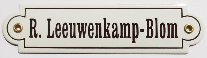 Naambord 20 x 5 cm met oor