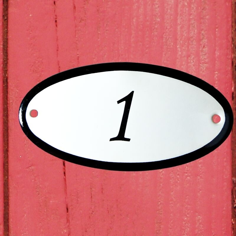 Huisnummerbordje ovaal nummer 1