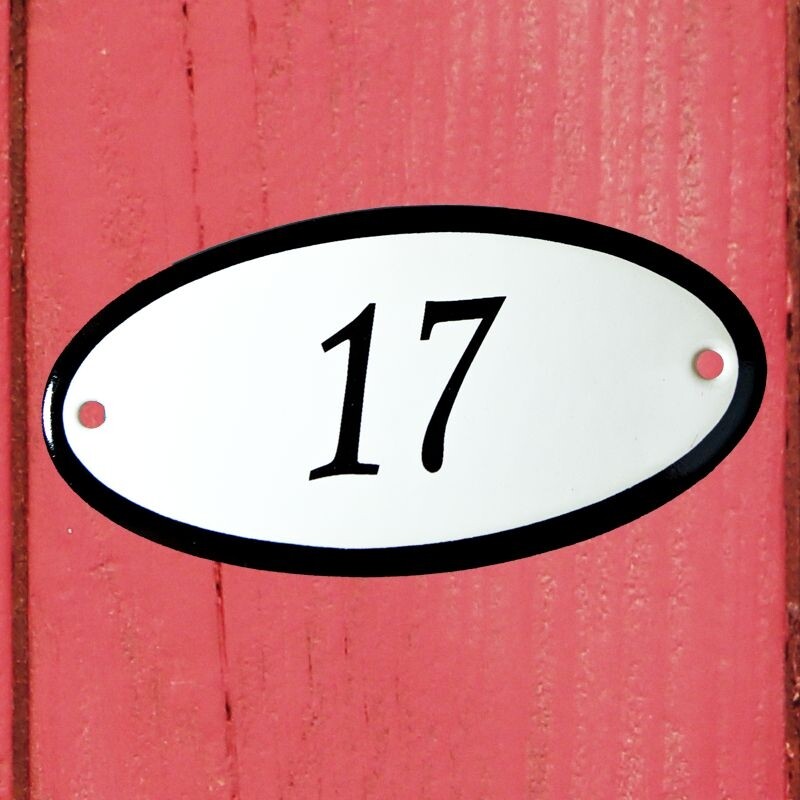 Huisnummerbordje 'ovaal' 17