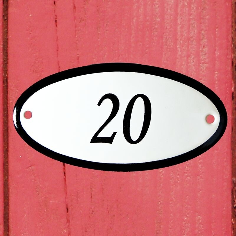 Huisnummerbordje 'ovaal' 20