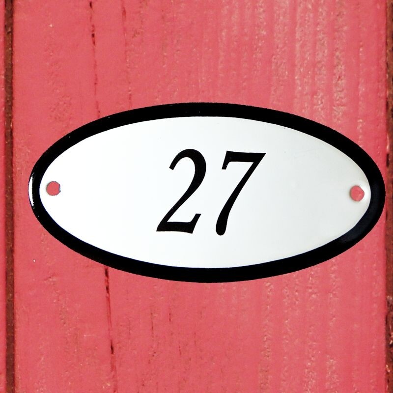 Huisnummerbordje ovaal nummer 27