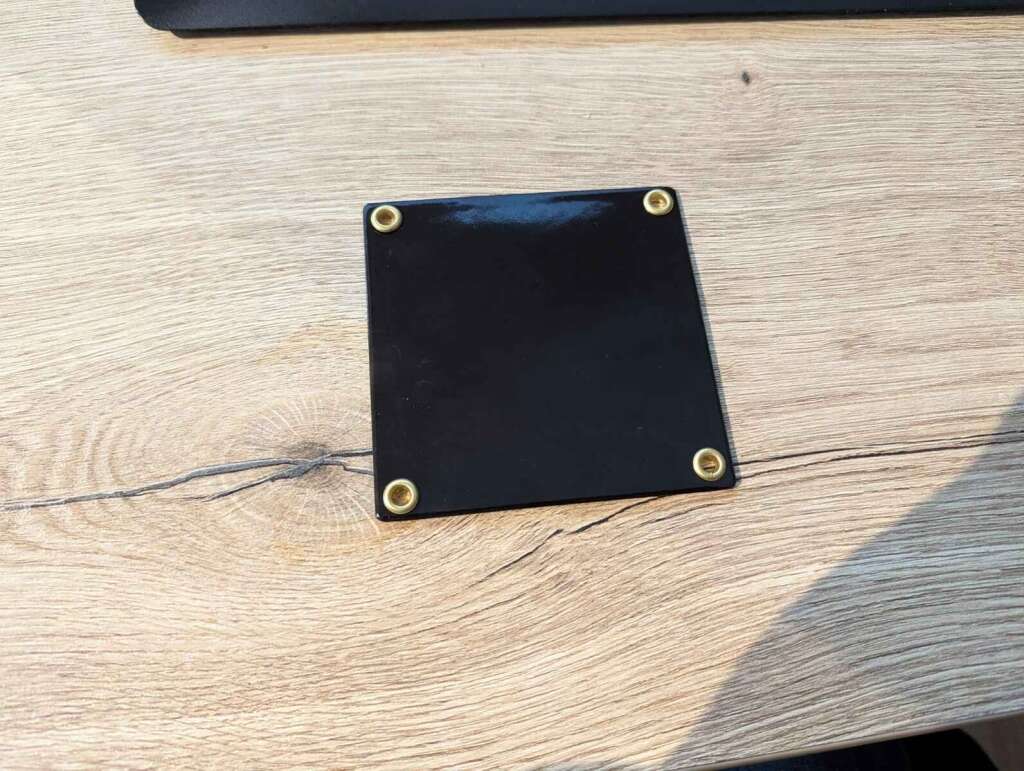 Emaille bord zwart 10x10 vierkant blanco