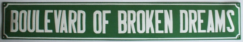 Straatnaambord boulevard of broken dreams