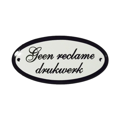 Deurbord Geen reclamedrukwerk