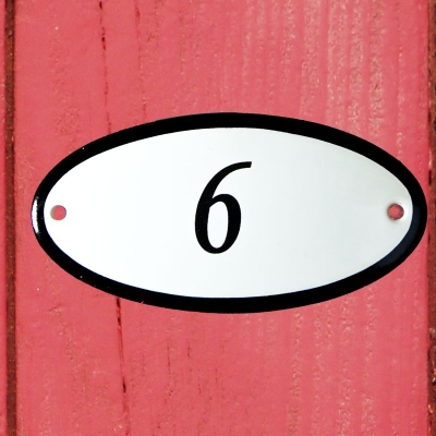 Huisnummerbordje 'ovaal' 6