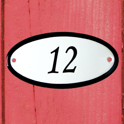 Huisnummerbordje 'ovaal' 12