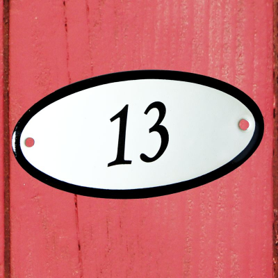 Huisnummerbordje 'ovaal' 13