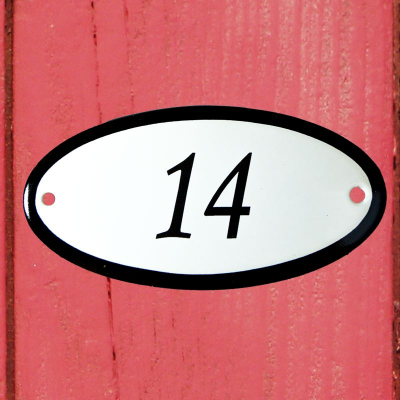 Huisnummerbordje 'ovaal' 14