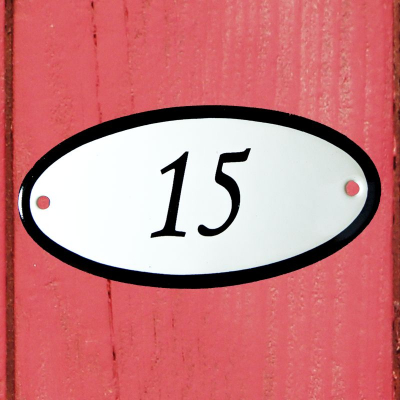Huisnummerbordje 'ovaal' 15