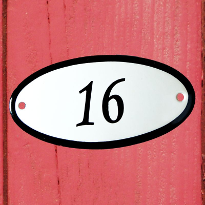 Huisnummerbordje 'ovaal' 16