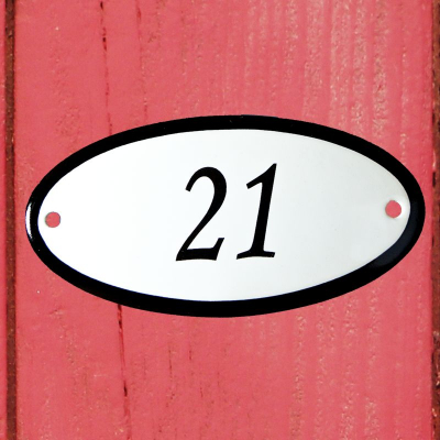 Huisnummerbordje 'ovaal' 21