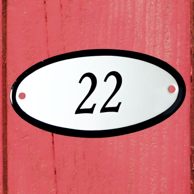 Huisnummerbordje 'ovaal' 22