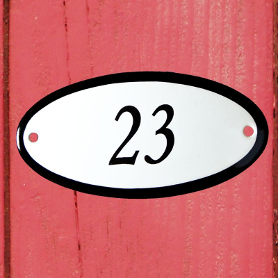 Huisnummerbordje 'ovaal' 23