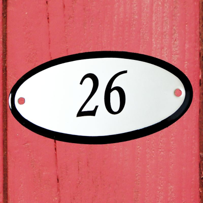 Huisnummerbordje 'ovaal' 26