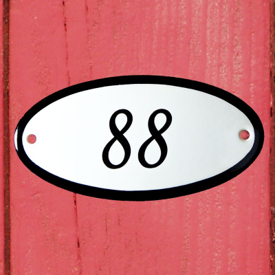 Huisnummerbordje 'ovaal' 88