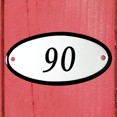 Huisnummerbordje 'ovaal' 90